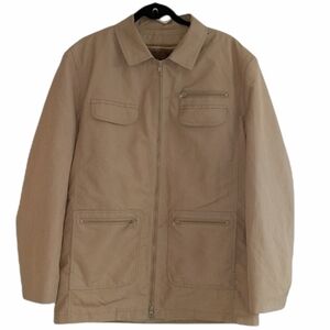 London Fog Dark Khaki Fur Lined Coat sz 42